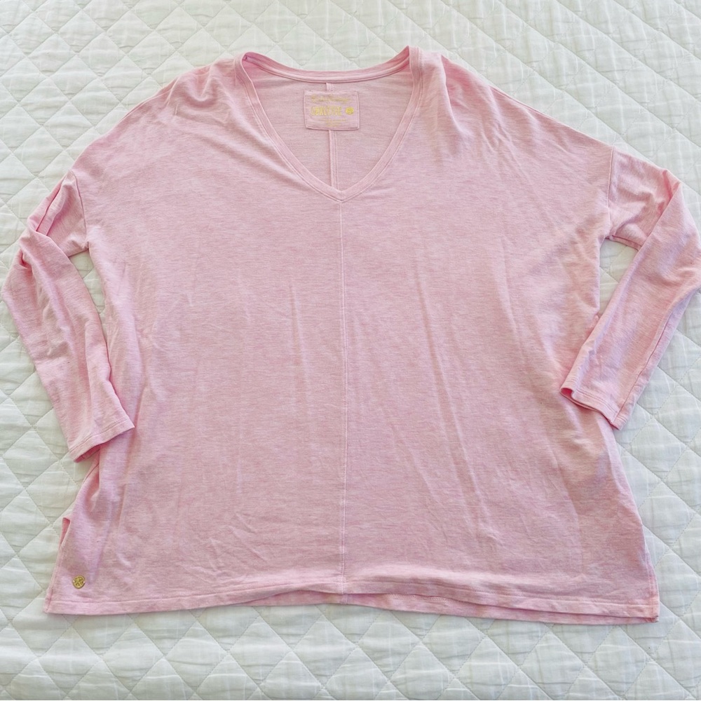 Lilly Pulitzer Luxletic V-Neck Long Sleeve T Shirt